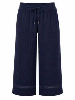 Tribal Sport Pull-On Capri Wide Leg Jet Blue NWT Small
